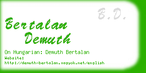 bertalan demuth business card